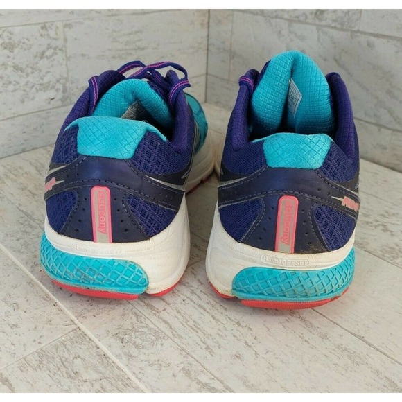 Saucony Ride 9 Everun Running Shoes Athletic Sneakers Teal/Purple Women's 7.5 - Picture 4 of 11